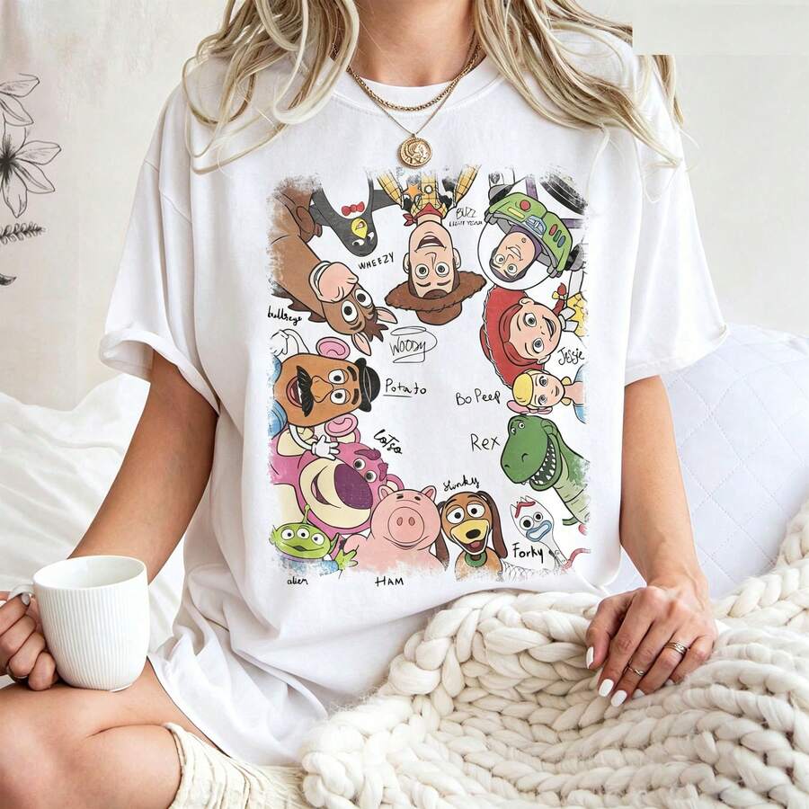 Camiseta Retro Disney Toy Story con Firma, Camiseta Tienes un Amigo en Mí, Camiseta Disneyland Toy Story, Camiseta Walt Disney World Disney - Blanco - Ver 1