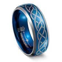 Men Wedding Rings - 8 mm blaues Wolfram. - Übersicht 9