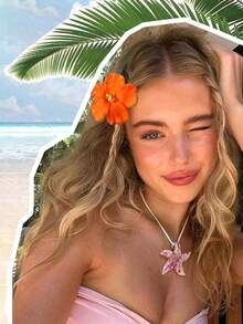 10Pcs Bright Orange Hibiscus Flower Hair Clips, Tropical Hawaiian Boho Beach Vacation Hair Accessories For Women Bridesmaids Suitable For Any Hairstyles, Ideal For Beach Trips, Hawaiian Parties, Tropical Vacations, Weddings,Bachelorette Parties, Birthdays, Music Festivals, Summer Daily Wear, And Any Special Occasions Summer Gift For Women,Claw Clips - Orange - View 4