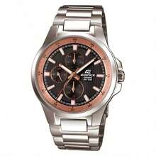 Casio Men's Edifice Watch Stainless Steel Band Japanese And Korean Style Silver Dial - Silver - View 7