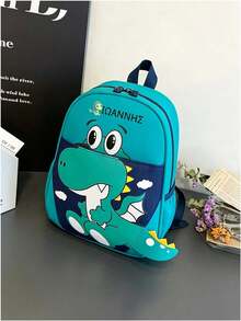 1 pieza Mochila de dinosaurio personalizada y personalizada para volver a la escuela, estampado de dinosaurio versátil y lindo, cierre de cremallera, material de nailon, correas de hombro ajustables, portátil, adecuada para la escuela, compras, salidas diarias, viajes al aire libre. Regalo de cumpleaños. - Multicolor - Ver 9