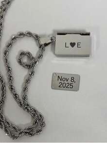 Gold Personalized Envelope Pendant Necklace Secret Message Necklace Photo Customization I Love You Date Mom Best Friend Gift Mother's Day Gift - Multicolor - View 4