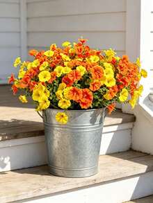 4 Bundles Artificial Flowers For Outdoor Use, Faux Morning Glory Spring Flowers, UV Resistant Faux Plastic Flowers, Suitable For Outdoor Indoor Porch Flower Pots Front Door Garden Patio Window Box Home Decor - Multicolor - View 17