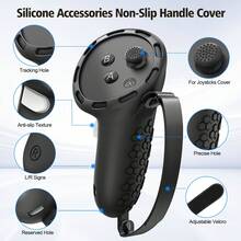 Kits de Accesorios VR para MetaQuest 2/Quest 3 Funda de Silicona Tapa de Lente Estuche de Protección para Quest 3S Conjunto - Ver 11