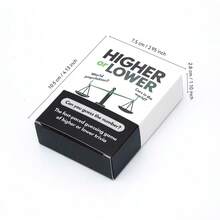 HIGHER OR LOWER Trivia Card Game Fast Number Guessing Challenge With 500 Fun Questions Quick Thinking More Or Less Comparison Party Game Easy To Learn Social Conversation Card Deck Travel Friendly Brain Teaser Knowledge Game Night Entertainment - Black - View 2