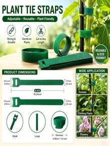 50/100 piezas Bridas antideslizantes para plantas, bridas de cable para plantas, correas de gancho y bucle, bridas para coronas navideñas, correas de jardín ajustables con hebilla de gancho y bucle, organizador de cables autoadhesivos y cables de datos, adecuadas para plantas trepadoras, soporte y aplicaciones de jardinería, herramientas de mantenimiento de jardín - A - Ver 9