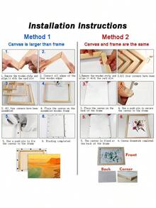 DIY木框套装，可选尺寸：30x40厘米、40x50厘米、50x70厘米，适用于油画画布，松木框架，墙面装饰画，钻石画，榫卯结构木条，加厚笔触，拉紧钢丝框架，内框可用于练习，家居装饰礼品，生日/毕业礼物 - 松木 - 查看 5
