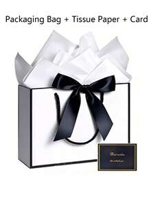 Women's & Girls' Initial Printed Paper Gift Bags With Bow Ribbon, Including Wrapping Paper, Card, Matching Envelope And Sticker, Multiple Styles Available - Multicolor - View 5