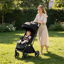 Lightweight Stroller, Foldable Stroller, Extended Zippered Sun Canopy, One-Touch Collection, Adjustable Backrest, Breathable Mesh Fabric, Easy To Carry, Suitable For Travel - 黑色 - 查看 12