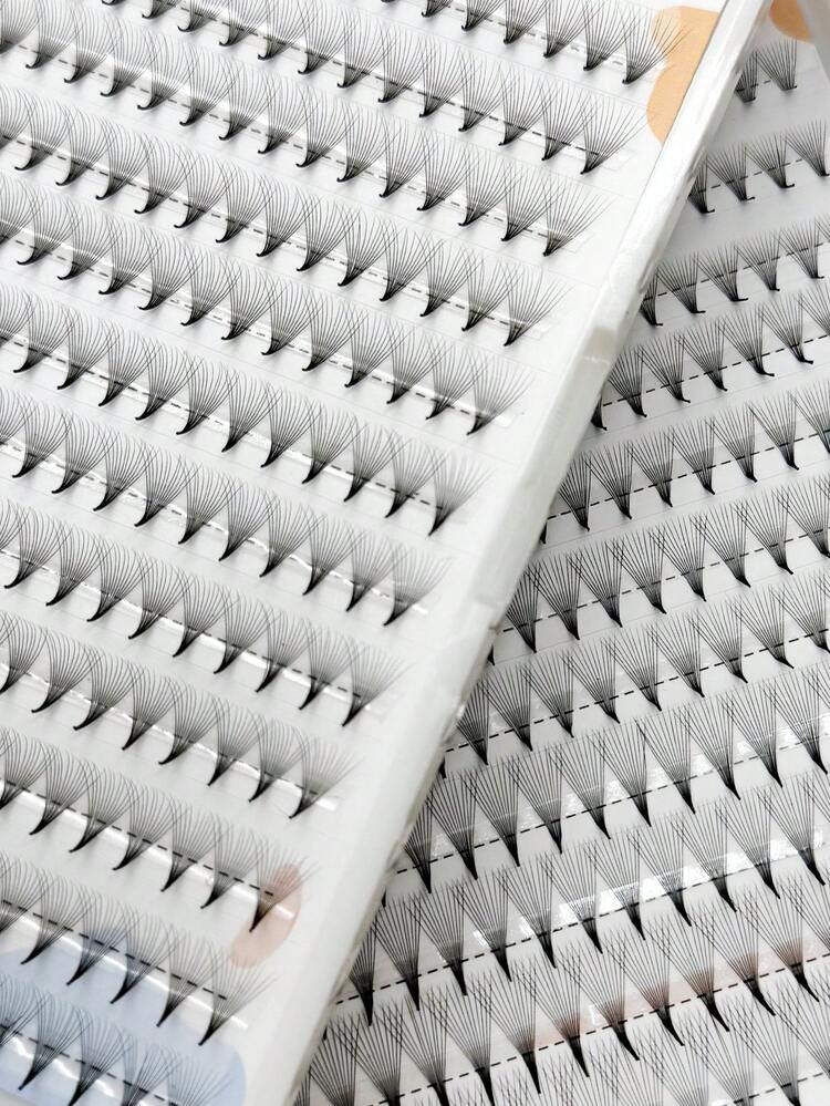 240 Fans Per Box, Curl C/D/L/M/L+, Thickness 0.07mm,12D,Sharp Narrow Stem Premade Fans False Eyelash Extension, DIY Lash Clusters Natural Look & Wispy & Ultra Soft & Super Light For Daily Life & Party - Black - View 7