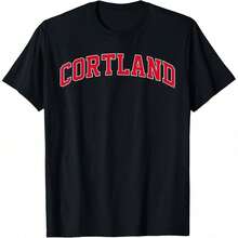 SUNY Cortland Red Dragons Classic Arched Type T-Shirt - Black - View 1