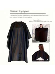 1pc/Barber Cape - Black Barber Cape For Hair Salon Adult Perm Dye Haircut Shoulder Cover Hair Salon Non-Stick Hair Fragments Home Use Cape Easy To Clean And Store - Multicolor - View 10