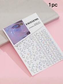 1pc Face Rhinestone Stickers, Glue-Free Multi-Style Transparent Rhinestones With Water Drop / Round / Heart / Horse Eye / Iridescent Designs, High-Gloss Shiny Texture, Suitable For Face, Eyes, Neck, Nails, Perfect For Stage / Party Makeup, Create Eye-Catching Atmosphere Look - Multicolor - View 13