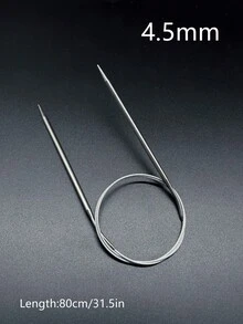 不鏽鋼圓形編織針，2.0-6.0mm 耐磨防鏽、不變形防霉、耐用。長度 80cm，適用於大多數編織項目，可用於衣物的無縫圓形編織，以及圍巾、毯子和其他大型手工紡織品的平編 - 不銹鋼環形毛衣針 - 查看 7