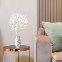 Decoración de hierba de junco artificial, decoración floral esponjosa de 17 pulgadas, hierba de junco alta a granel, planta artificial de cola de conejo, decoración de boda de estilo bohemio - Blanco - Ver 3