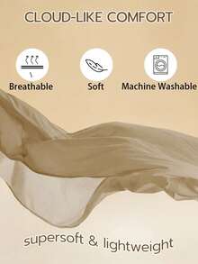 1pc 100% Polyester Solid Color Lace Long Pillowcase, Lightweight And Elegant, Cloud-Like Soft Touch, Suitable For Bedding And Sofa Decoration (Pillow Insert Not Included) - Coffee Brown - View 10