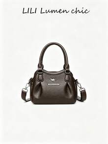 Bolso de mano de piel sintética, bolso de hombro para mujeres en múltiples colores, adecuado para ir al trabajo, compras, uso diario, espacioso pero ligero, apropiado para damas maduras y estudiantes, con decoración texturizada y correa ajustable desmontable - Multicolor - Ver 2