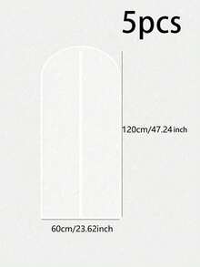 5pcs Transparent Waterproof Dust-Proof Garment Bags For Home, Washable Hanging Suit And Coat Covers - Transparent White - View 11
