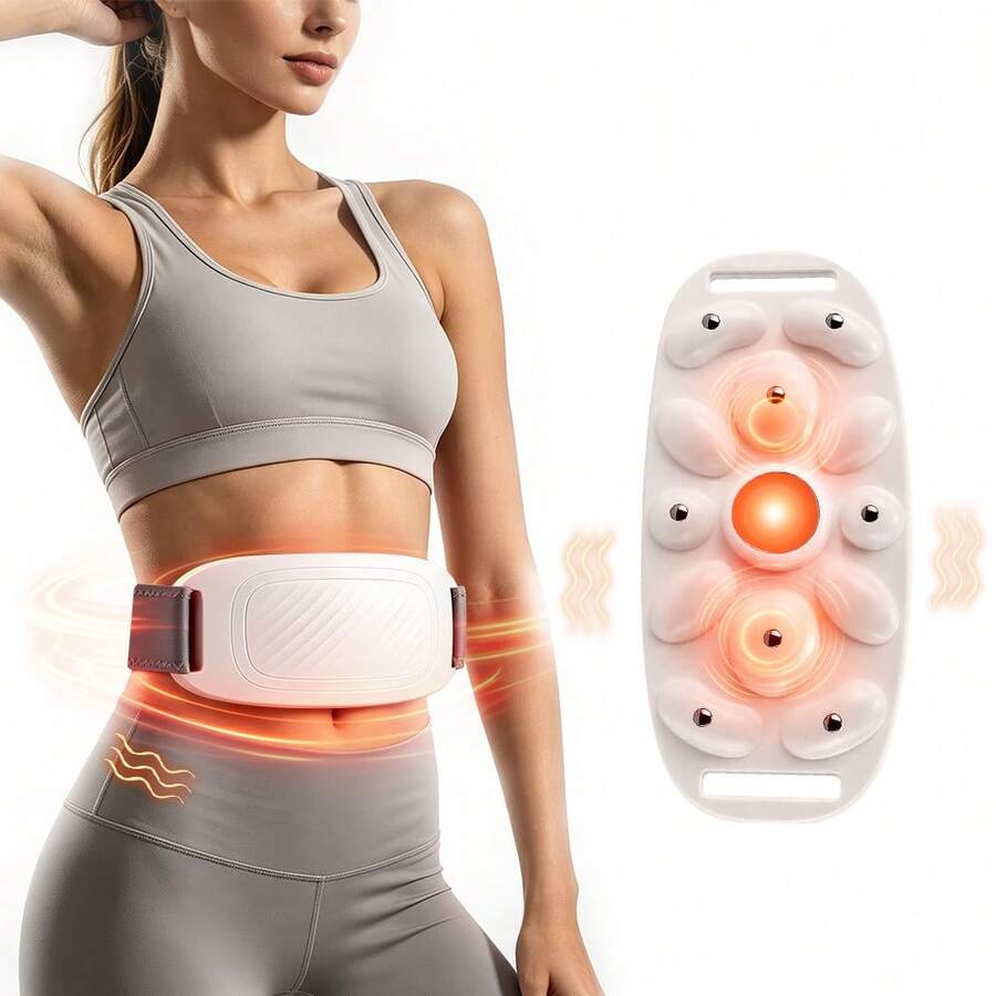 Hailicare Electric Abdominal Massager, 9 Intensity Levels + 3 Heating Levels, Intelligent Timer, Suitable For Waist, Back And Legs, 1200mAh Type-C Rechargeable, Ideal Holiday Gift - White - View 1