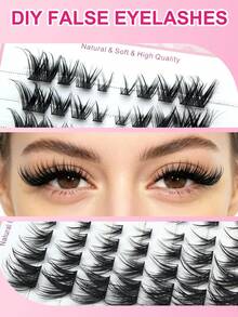 New Fox-Style Straight Eyelashes, 10 Rows, Large Capacity, Slanted Winged, Big Eye Effect, Lightweight, Soft, Fashionable, 3D Natural Thick, Devil Girl Cartoon Style - View 5