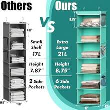 Simple Houseware - Organizador colgante de clóset con 6 estantes color - turquesa - Ver 5