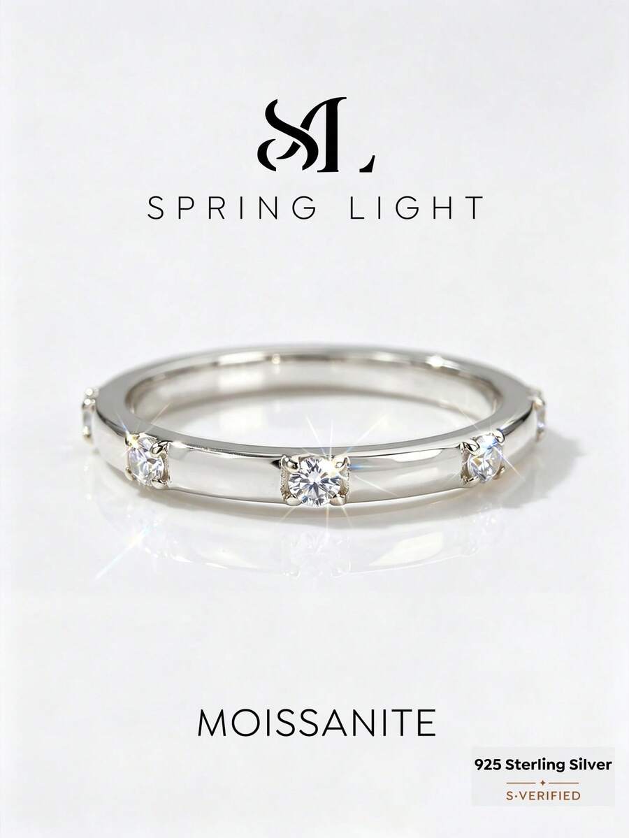 1pc0.012CaratMinimalistStyleMicro-InlaidDiamond&MoissaniteRing,PureSilver(S925)Material,Elegant&Luxurious.SuitableForEngagement,Wedding,BestFriend