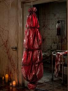 1pc Large Bloody Halloween Decor Bag + 5pcs Random Blood Bags, For Haunted House Party Decoration (Empty Bag, No Fillers) - Halloween Decorations, Scary Body Bags - View 2