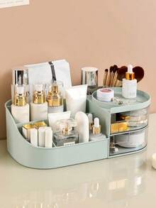 Organizador de cosméticos multicolor para escritorio, estante de almacenamiento para maquillaje y cuidado de la piel, caja de clasificación de lápices labiales, organizador de maquillaje de sobremesa con cajones, caja de almacenamiento para cuidado de la piel - Blanco - Ver 3