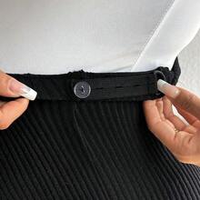 Pantalones casuales minimalistas lisos de maternidad, para uso diario - Negro01 - Ver 5