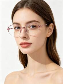 1 par de gafas de estilo minimalista y de moda unisex - Rosa coral - Ver 3