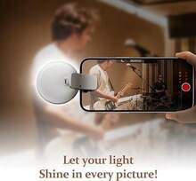 Mini Portable Clip-On Selfie Fill Light, Rechargeable LED Phone Light With 3-Level Brightness Adjustment, 150mAh Built-In Battery, 2-8H Long Battery Life, Flashlight Function, For Smartphone Photography, Video Recording, Vlog And Makeup Selfies - 彩色 - 查看 6