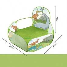 Green Dinosaur Play Tent, Large Pop-Up Toy Ball Pit With Basketball Hoop, Easy To Fold, Birthday Gift For Girls And Boys, Suitable For 1-2 Children, Toddlers, Indoor And Outdoor - Green - View 7
