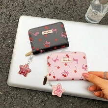 Cherry Star 女款小錢包 風琴式卡夾 大容量 百搭極簡錢包 現貨，手腕包鑰匙圈 - 彩色 - 查看 3