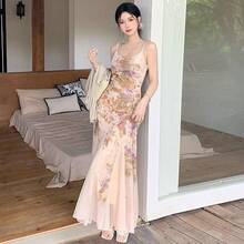 Women Long Dresses - Khaki - View 2