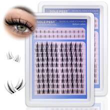 124 Pezzi ciglie Individuali Stile Manga, ciglie Inferiori+ciglie Individuali Naturali Fairy Lash, ciglie Appuntite Anime 8-18mm Per Estensioni ciglie Effetto Bagnato, Stile Manga Giapponese, ciglie Delicate, Festival Musicali, Feste, Club - C - Visualizzare 7
