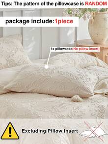1 pieza Funda de almohada con bordado de hoja calada en color caqui, funda de almohada decorativa de estilo bohemio vintage chic, funda de almohada de estilo pastoral para todas las estaciones, lavable a máquina, sin relleno - Caqui - Ver 4