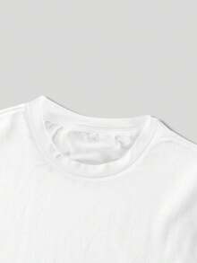 1pc Men's Short Sleeveless Tank Top Street Style 'Antagonist' Punk Graphic T-Shirt With Bold Slogan, Suitable For Summer Music Festivals And Parties - White - View 4