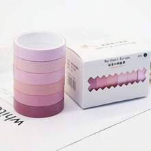 Macaron Gradient Color Seamless Washi Tape Box Set, Student Diary Planner DIY Collage Marking Basic Material Tape (Random Outer Packaging Box Style) - Adhesive Tape - View 4