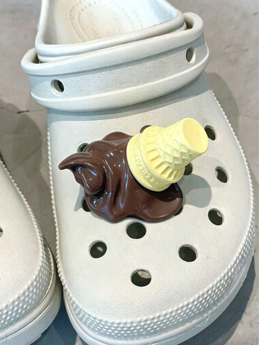1pc Oversized Fun "Spilled Ice Cream" Shoe Charm