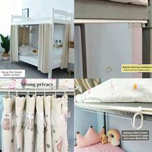 Riel de cortina adhesivo para techos o paredes lisas - Montaje superior o lateral, barra de cortina, barra de cortina adhesiva (no flexible), adecuada para ventanas: dormitorio, ducha, armario y autocaravana - Guía de instalación fácil, Decoración del hogar > Cocina & Baño > Suministros de decoración del baño > Herrajes & Instalación de baño > Barra de cortina de ducha - 1PC - Ver 6