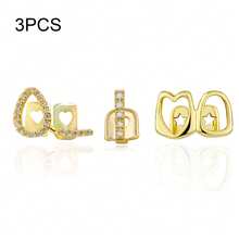 THATBOY 3pcs/Set Fashion Personalized Hip Hop Jewelry Grillz Copper Inset Zirconia Hollow Grillz Out Cool Gift For Men And Women, Teeth - Multicolor - View 14