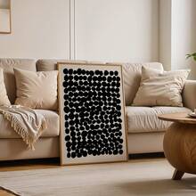 Abstract Wall Arts Black Dots Posters Minimalist Pattern Canvas Prints Geometric Design Wall Decor Canvas Art Print For Living Room Bedroom Office Housewarming Gifts Birthday Gifts Anniversary Gifts Unf - A - View 1