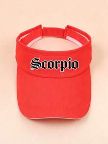 1PC Exclusive Constellation Red Visor Cap, Women Personalized Logo Sun Hat, Breathable & Comfortable, For Daily Wear/Outdoor Light Trips - Red - View 17
