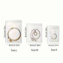 40pcs/60pcs/100pcs/PVC Transparent Jewelry Anti-Oxidation Zipper Bags, Plastic Bags For Packaging Jewelry Rings And Accessories, 46 Micron Thickness Material, Polyethylene Storage Bags For Earrings And Ornaments, 2 Desktop Storage Boxes, Jewelry Bag Storage Box, Multifunctional Desktop Organizer - Clear - View 12