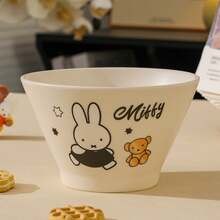 可愛 MIFFY 錐形陶瓷碗，帶喇叭邊緣與可愛釉下 MIFFY 圖案，適合日常用餐與甜點，耐用易清洗，送給卡通愛好者與年輕女性的甜美禮物 - 彩色 - 查看 12