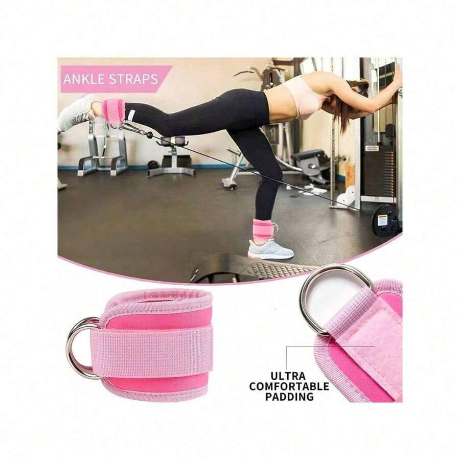 1pc Pink Fitness Ankle Strap, Leg Training Ankle Cuff For Women, Glute And Leg Workout Gym Accessories, Sport, Gym, Home Exercise, Sport Accessories, Gym Accessories, CrossFit Accessories - Multicolor - View 1