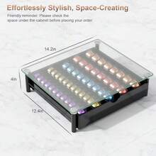 Organizador de cajones para cápsulas de café con tapa de vidrio templado vidrio transparente - Cristal transparente - Ver 3