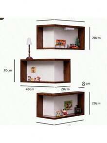 1/2/3pcs Solid Wood Corner Shelf, Multi-Layer Display Rack, Space-Saving Storage Rack, Solid Wood Corner Storage Rack, Wooden Wall-Mounted L-Shaped Display Rack, Small Decor Storage Rack, Figurine And Collectibles Storage Rack - Multicolor - View 7
