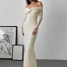Women Long Dresses - Whole Grain Coffee - View 4