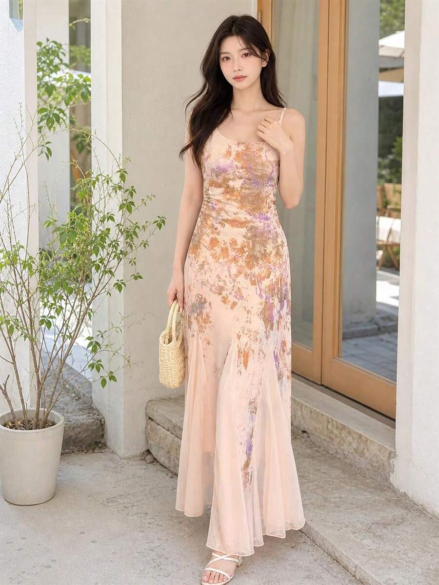 Women Long Dresses - Khaki - View 1